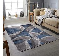 RUGSTORE Modern Rugs Bedroom Living Dining Room Extra Large Small Medium Rectangular Size Super Soft Touch kitchen Thick Pile Navy/Blue Area Rug (SWING NAVY, 80 X 150 CM)