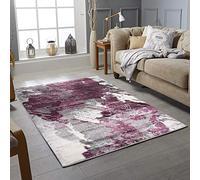 RUGSTORE Modern Rugs Living Room Bedroom Extra Large Small Medium Rectangular Size Soft Touch Thick Pile Purple/Grey/Violet/Silver Kitchen Area Rugs Non Shedding (80 X 150 CM, RIO PURPLE)