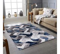 RUGSTORE Modern Style Red Pink Blue/Navy Purple Black Rug Living Room Bedroom Extra Large Dining Room Size Soft Touch Short Pile Carpet Area Rugs Non Shedding (BLUE, 80 X 150 CM)