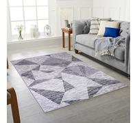 RUGSTORE Modern Washable Anti-Slip Rugs for Bedroom Living Room 2MM Short Pile Area Rugs Non Slip Rubber Backed Carpet (LOFT BLACK, 160 X 230 CM)