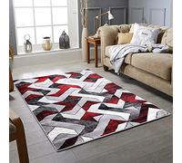 Rugstore shop Extra Large Thick Geometric Area Rugs Bedroom Living Room Hallway Runner Rug Carpet Floor Mat (Midnight Red, 160_x_230)