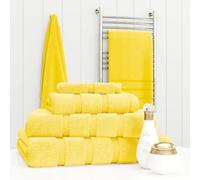 Rugstore shop ltd 2-Piece Cotton Towels Set - 500 GSM, Super Soft & Highly Absorbent, Organic 100% Combed Cotton Bath & Hand Towels - Machine Washable, Tumble Dry, Hand Towel & Bath Towel (Yellow)