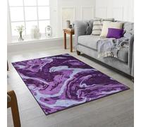 Rugstore shop ltd Machine Washable Area Rugs For Kitchen, Bedroom, Dining and Living Room | Kid Pet Friendly Rug | Morden Design Carpet | Low Pile | Non Slip_Astro_Purple_80 x 150 cm