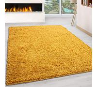 Rugstore shop ltd SHAGGY RUG 35MM / 3.5cm Modern Rugs Living Room Extra Large Small Medium Rectangular Size Soft Touch Thick Pile Living Room Area Rugs Non Shedding (Mustard, 80 x 150 cm)
