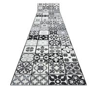 RugsX Anti-Slip Azulejo Runner in Grey | Size: 110 cm x 200 cm RUGSX Grey 110 cm x 200 cm