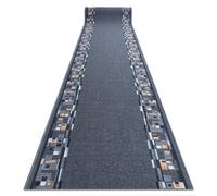 RugsX Anti-Slip Bombay Runner in Grey | Size: 80 cm x 400 cm RUGSX Grey 80 cm x 400 cm