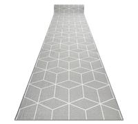 RugsX Anti-Slip Cube Runner in Grey | Size: 120 cm x 270 cm RUGSX Grey 120 cm x 270 cm