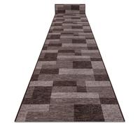 RugsX Anti-Slip Icona Runner in Brown | Size: 100 cm x 440 cm RUGSX Brown 100 cm x 440 cm