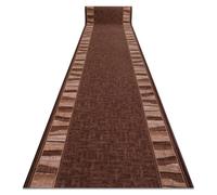 RugsX Anti-Slip Linea Runner in Brown | Size: 100 cm x 440 cm RUGSX Brown 100 cm x 440 cm