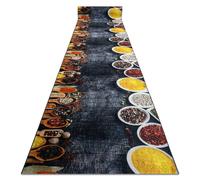 RugsX Anti-Slip Lotus Runner in Grey | Size: 60 cm x 430 cm RUGSX Grey 60 cm x 430 cm