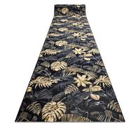 RugsX Anti-Slip Monstera Runner in Gold | Size: 100 cm x 350 cm RUGSX Gold 100 cm x 350 cm