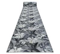 RugsX Anti-Slip Monstera Runner in Grey | Size: 67 cm x 300 cm RUGSX Grey 67 cm x 300 cm
