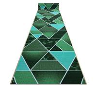 RugsX Anti-Slip Triangles Runner in Green | Size: 90 cm x 370 cm RUGSX Green 90 cm x 370 cm