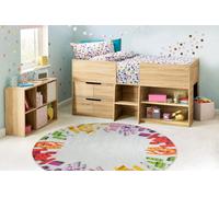 RugsX Bambino 38480 Round Washing Carpet Construction Kit For Children Anti-Slip - Grey Circle 120 Cm