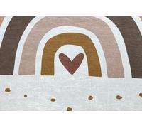 RugsX Bambino 46960 Washing Carpet Rainbow, Dots For Children Anti-Slip - White / Brown 160X220 Cm