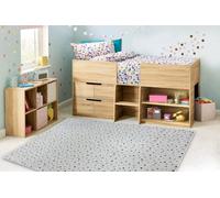 RugsX Bambino 47890 Washing Carpet Dots For Children Anti-Slip - White / Brown 160X220 Cm