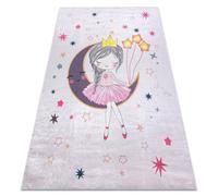 RugsX Bambino 48060 Washing Carpet Princess, Stars For Children Anti-Slip - Pink 140X200 Cm