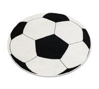 RugsX Boisko Rug in Black | Size: 120 cm diameter RUGSX Black 120 cm diameter