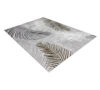 RugsX Carpet Allure 8752 Palm Leaves - Structural, Stylish, Glamour Grey / Gold 80X150 Cm