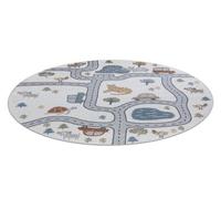 RugsX Carpet Bono 8283 Circle Street, Animals Cream / Light Grey Circle 140 Cm