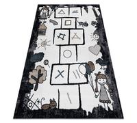 RugsX Carpet Fun Hop For Children, Hopscotch, Animals Black 120X170 Cm