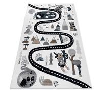RugsX Carpet Fun Route For Children, Street, Animals Cream 160X220 Cm