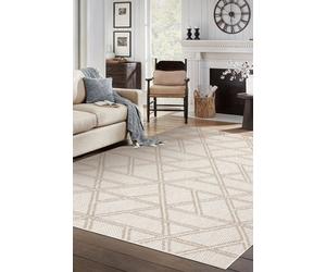 RugsX Carpet Jersey 19241 Beige - Rhombuses, Geometric Structural, Loop Boho 60X100 Cm