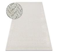 RugsX Carpet Origi 3739 Cream - Frame, Herringbone Flat-Woven Sisal String 155X220 Cm