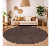 RugsX Carpet Sisal Sion Circle A5165A Melange Flat Woven Brown Circle 150 Cm