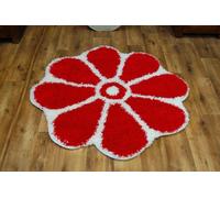 RugsX Circle Shaggy Rug - Polypropylene - 140cm_diameter - Red