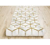 RugsX Exclusive Emerald Runner 1014 Glamour, Stylish Cube Cream / Gold 120 C 120X220 Cm