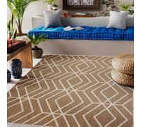 RugsX Flat 48956265 Sisal Carpet Geometric - Natural Beige Straw Color, String 160X230 Cm