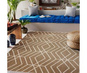 RugsX Flat 48956265 Sisal Carpet Geometric - Natural Beige Straw Color, String 200X290 Cm