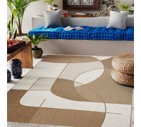 RugsX Flat 48982265 Sisal Carpet Geometric - Natural Beige Straw Color, String 120X170 Cm