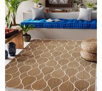 RugsX Flat 49379265 Sisal Carpet Drops - Natural Beige Straw Color, String 120X170 Cm