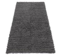 RugsX Flokati Woolen Bedcover Rug in Grey | Size: 110 cm x 170 cm RUGSX Grey 110 cm x 170 cm