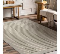RugsX Flux 461.124.sa400 Wool Carpet Osta - Geometric, Structural, Loft Grey Green 135X200 Cm