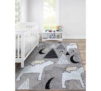 RugsX Junior 51974.802 Washing Carpet Bears, Animals For Children Anti-Slip - Grey 140X190 Cm