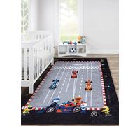 RugsX Junior 52108.801 Washing Carpet Race, Formula 1 For Children Anti-Slip - Grey 200X290 Cm