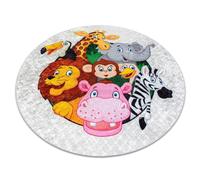 RugsX Junior Rug in Grey | Size: 120 cm diameter RUGSX Grey 120 cm diameter
