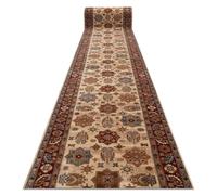 RugsX Keshan Wool Runner in Beige | Size: 90 cm x 220 cm RUGSX Beige 90 cm x 220 cm