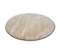 RugsX Micro Shaggy Rug in Beige | Size: 100 cm diameter RUGSX Beige 100 cm diameter
