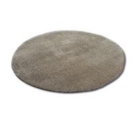 RugsX Micro Shaggy Rug in Brown | Size: 100 cm diameter RUGSX Brown 100 cm diameter