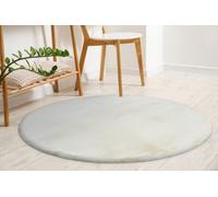 RugsX Modern Carpet Teddy New Wool 45 Circle Shaggy, Plush, Very Thick Cream Circle 120 Cm