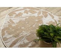 RugsX Organic 2735 Sisal Carpet Flowers Ecru Natural Modern Irregular Shape 240X330 Cm