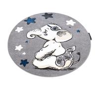 RugsX Petit Rug in Grey | Size: 120 cm diameter RUGSX Grey 120 cm diameter