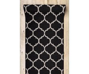 RugsX Runner Sizal Floorlux Design 20608 Moroccan Trellis Black / Silver 80 80X160 Cm