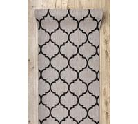 RugsX Runner Sizal Floorlux Design 20608 Moroccan Trellis Silver / Black 70 70X190 Cm