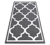 RugsX Sketch Rectangular Rug - Grey & White Quatrefoil - 240cm x 330cm