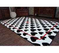 RugsX Sketch Rug - Black & White Hearts - 180cm x 270cm